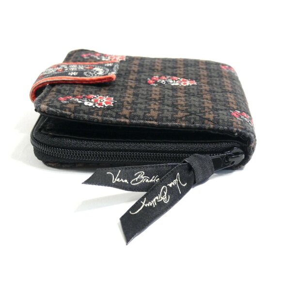 Vera Bradley Houndstooth Brown Mini Zip Wallet ~ Retired Pattern - Picture 2 of 10